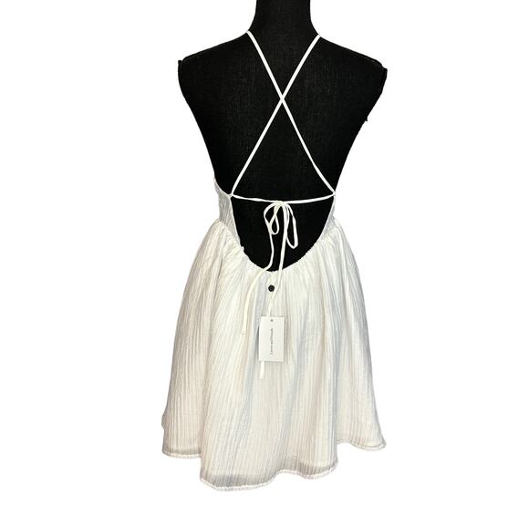 Lovers + Friends White Halter Mini Dress SMALL Fit and Flare Backless $198 NEW - Picture 6 of 8